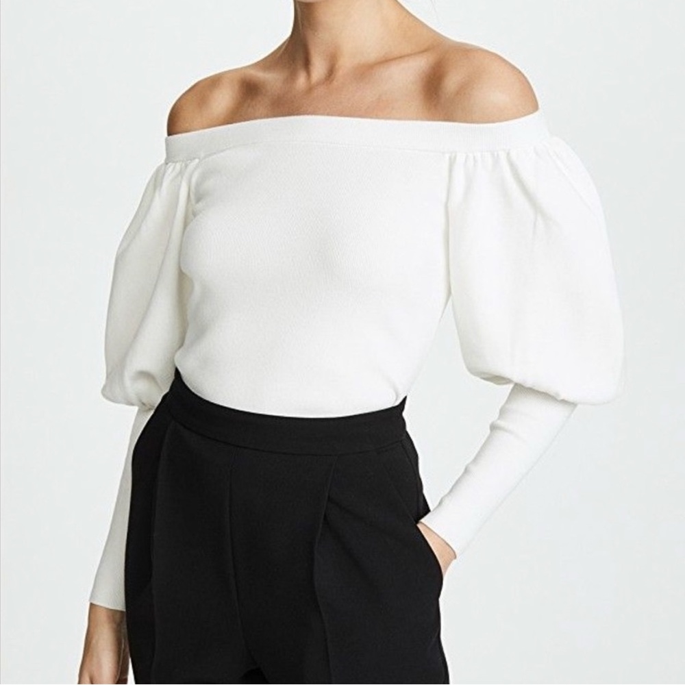 Club Monaco Off-the-Shoulder, Cream/Off White Top